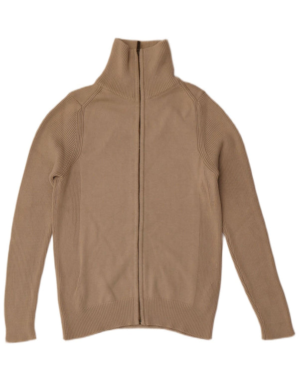 Zara Mens Cardigan Sweater Medium Beige Cotton