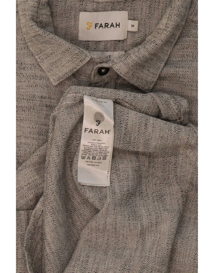 Camicia da uomo Farah in cotone screziato grigio medio