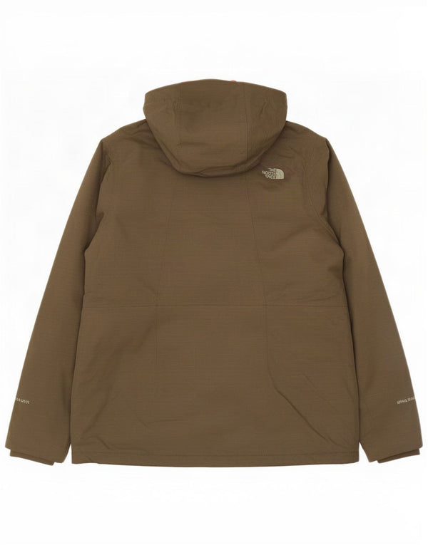 The North Face, polstret hættejakke til kvinder, UK 16 Large Khaki Nylon