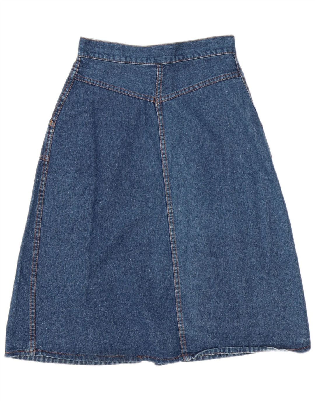 vintage Femmes Maxi Denim A-Line Jupe W28 Bleu Moyen