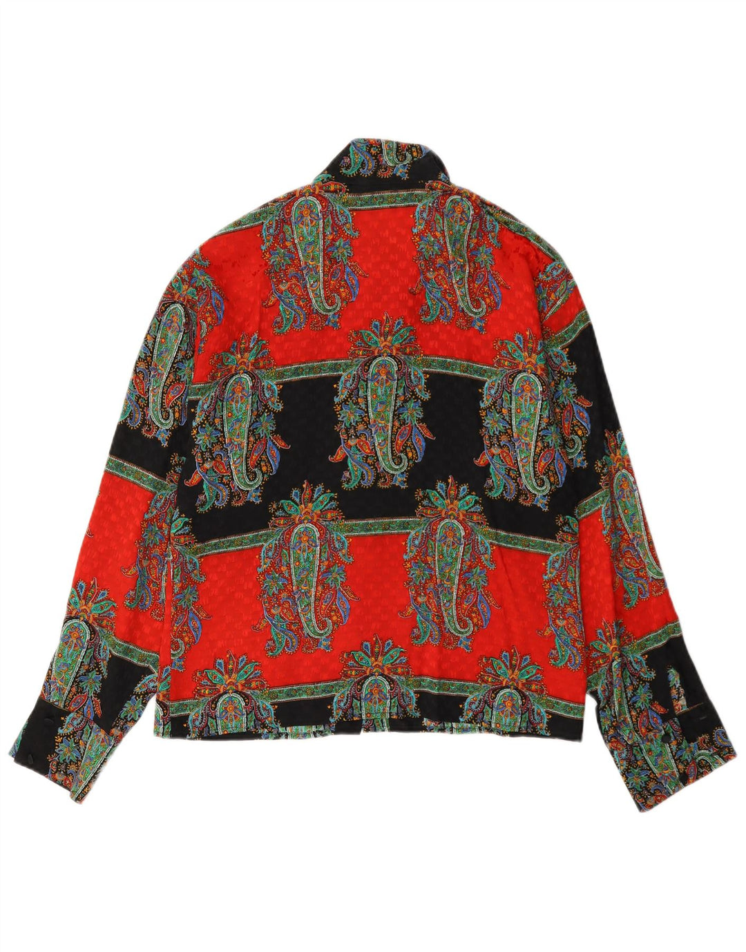 Genny Womens Shirt Blouse UK 14 Medium Multicoloured Paisley Silk