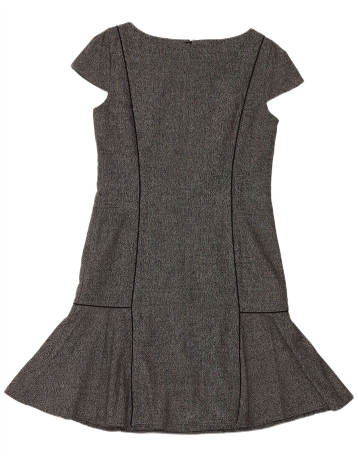 Next Womens Drop Waist Dress UK 10 Small  Grey Polyester