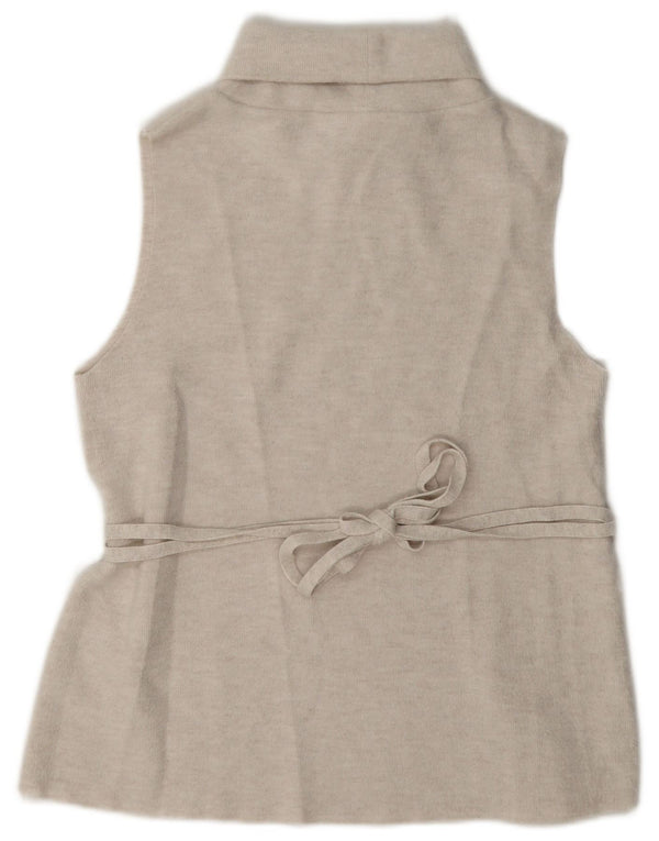 Zara Womens Vest Top UK 12 Medium Beige Polyester