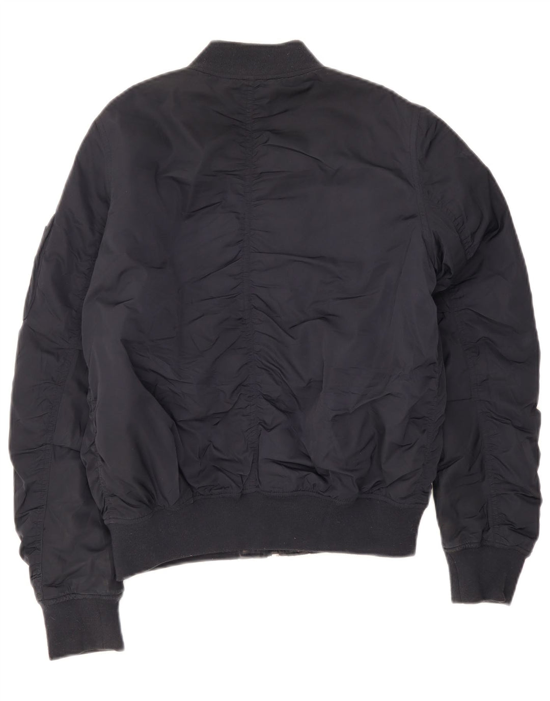 Topshop Womens Bomber Jacket UK 12 Medium Navy Blue Polyester