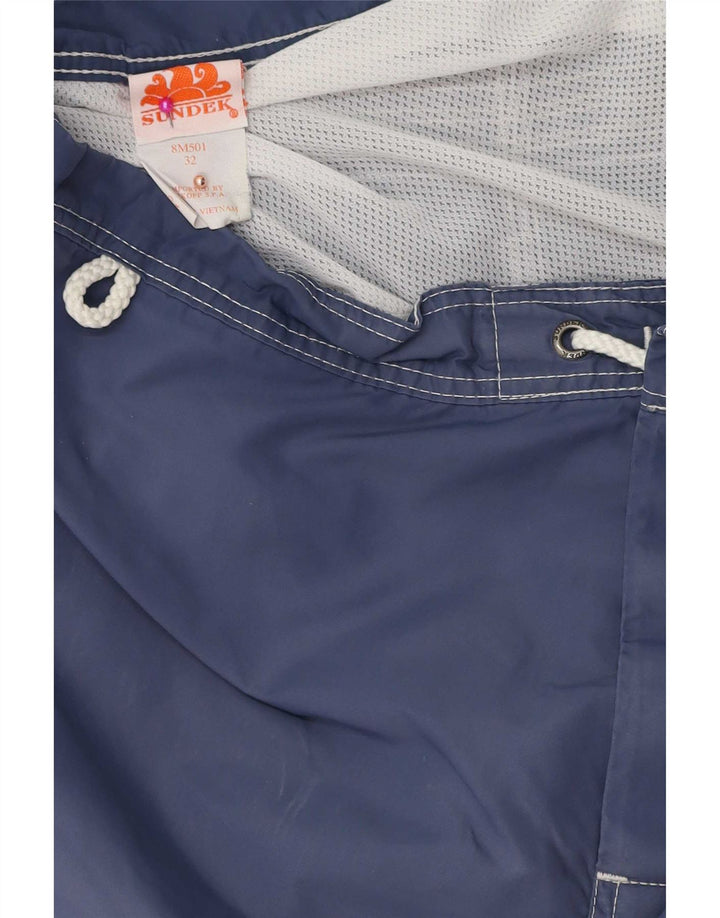 Sundek Mens Swimming Shorts Medium Navy Blue Polyester