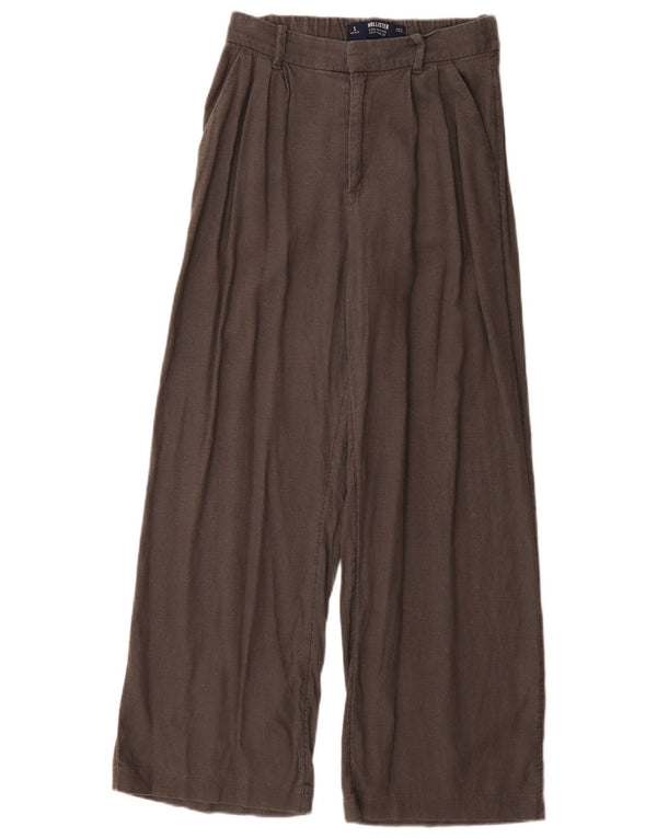 Pantalones Hollister Mujer Livvy De Cintura Alta Y Pierna Ancha Pequeños W26 L29 Gris