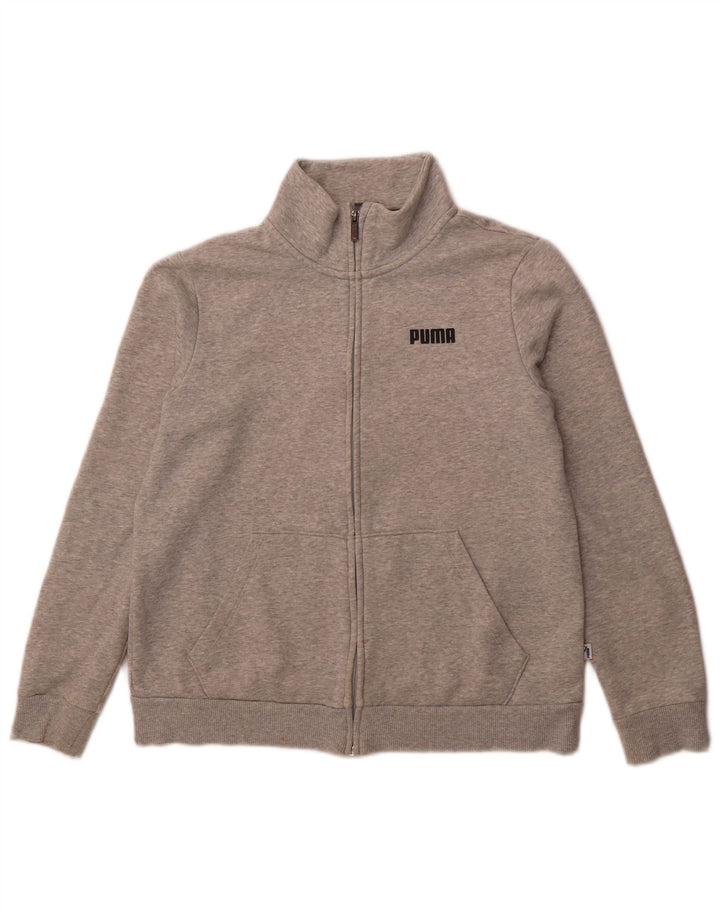 PUMA Womens Tracksuit Top Jacket UK 14 Large Grey Cotton