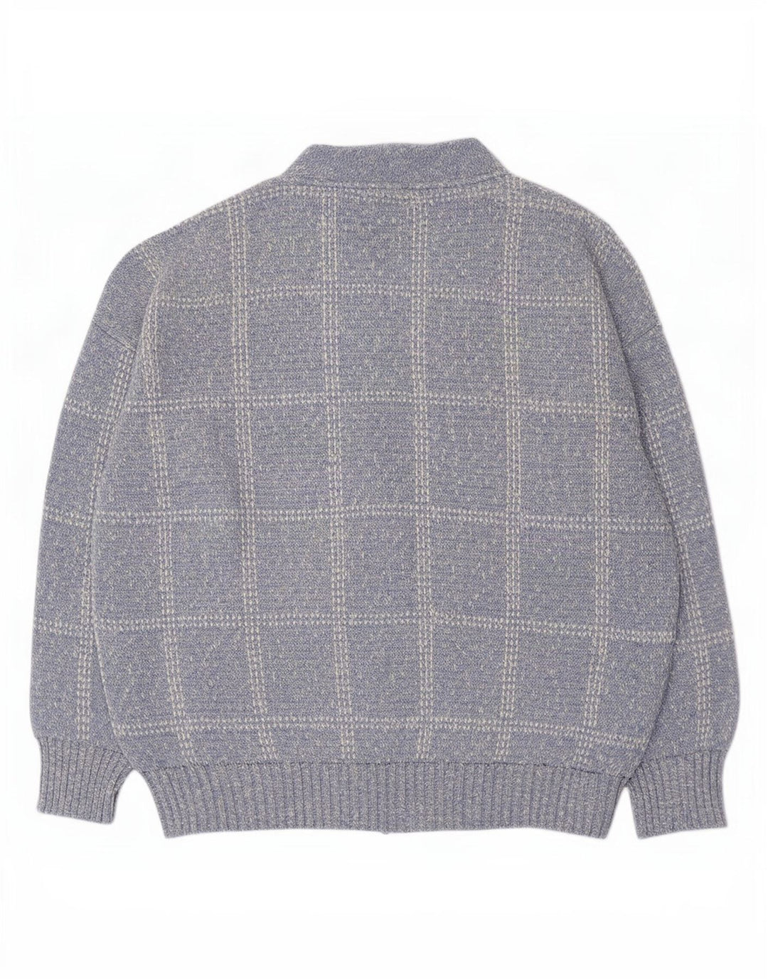Rodes Herre Cardigan Sweater XL Blå ternet akryl