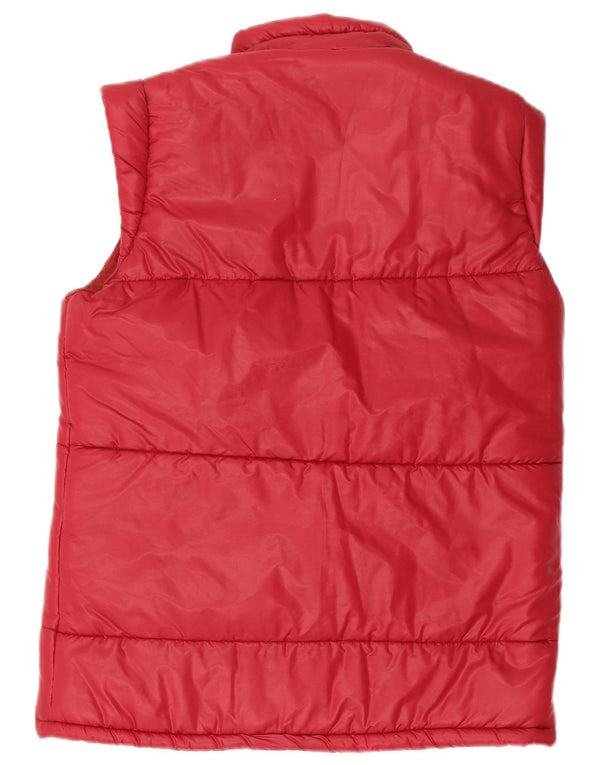 Vintage Damen Wattierte Weste IT 46 Großes rotes Polyamid