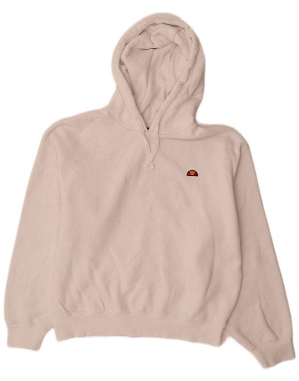 Ellesse Womens Oversized Hoodie Jumper UK 14 Large White Cotton