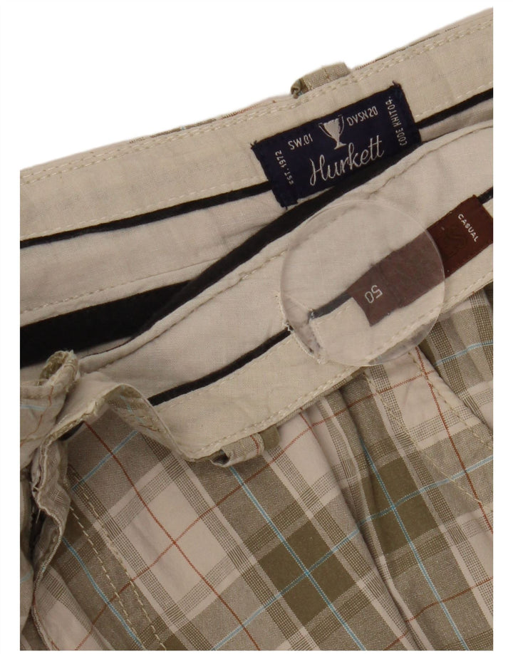 VINTAGE Short Cargo Homme IT 50 Grand W38 Carreau Vert