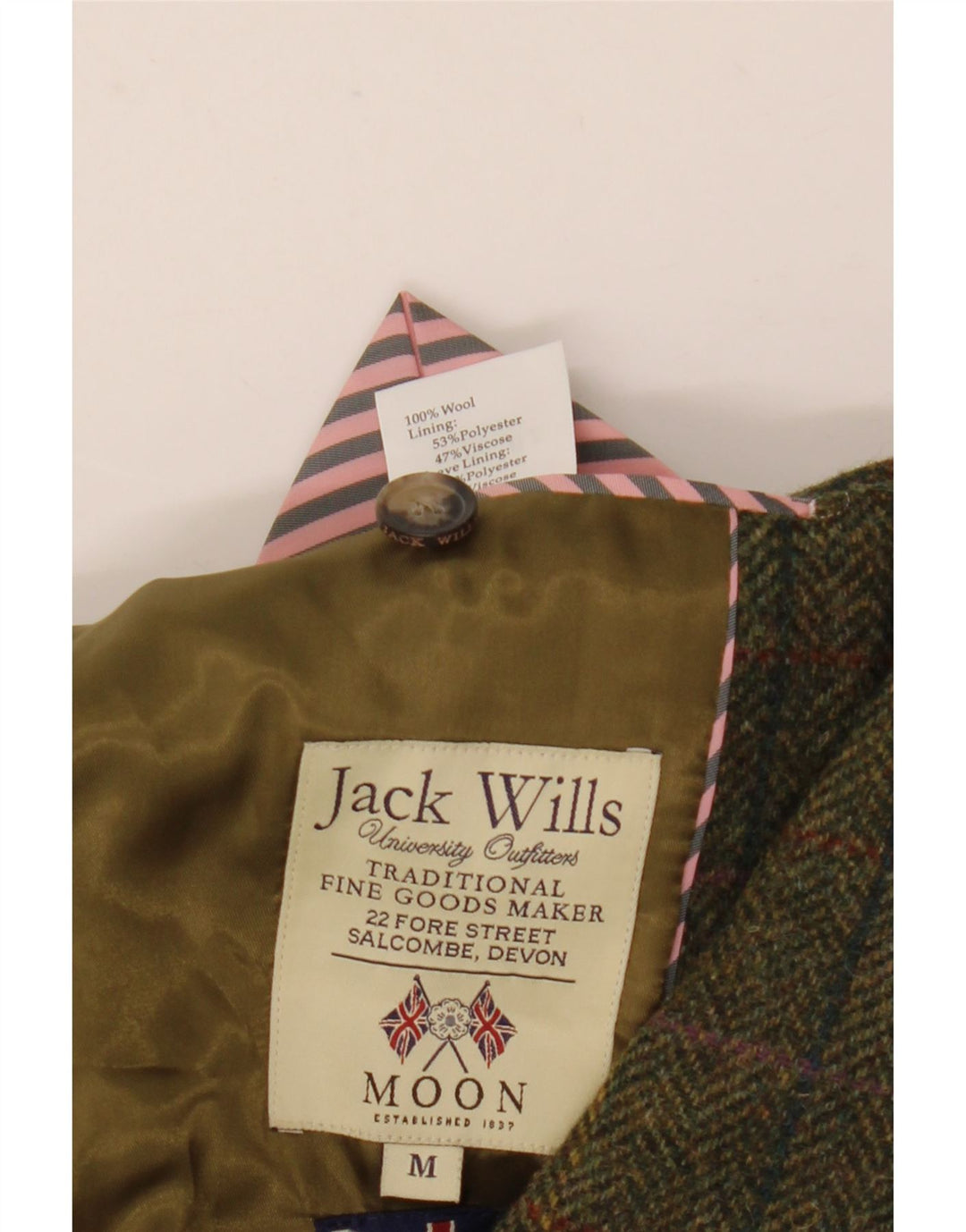 Jack Wills Herre 3-knaps blazerjakke UK 38 Mellemgrøn uld
