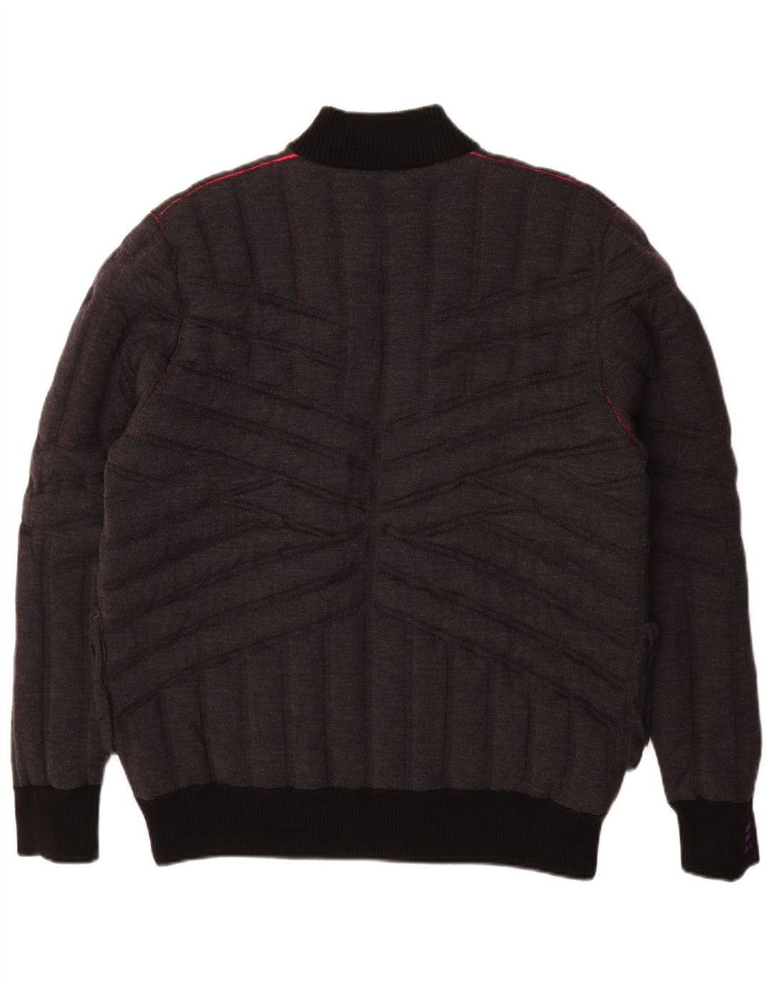 Vintage Mens Cardigan Sweater Medium Navy Blue Colourblock