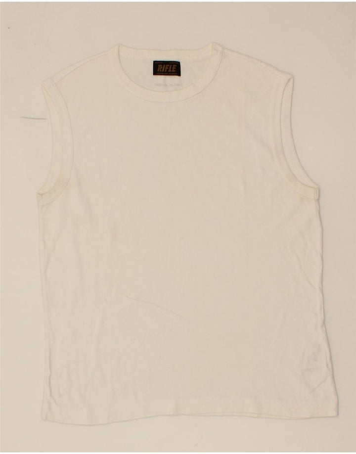 RIFLE Womens Vest Top UK 14 Medium White Cotton Vintage Rifle and Second-Hand Rifle from Messina Hembry 