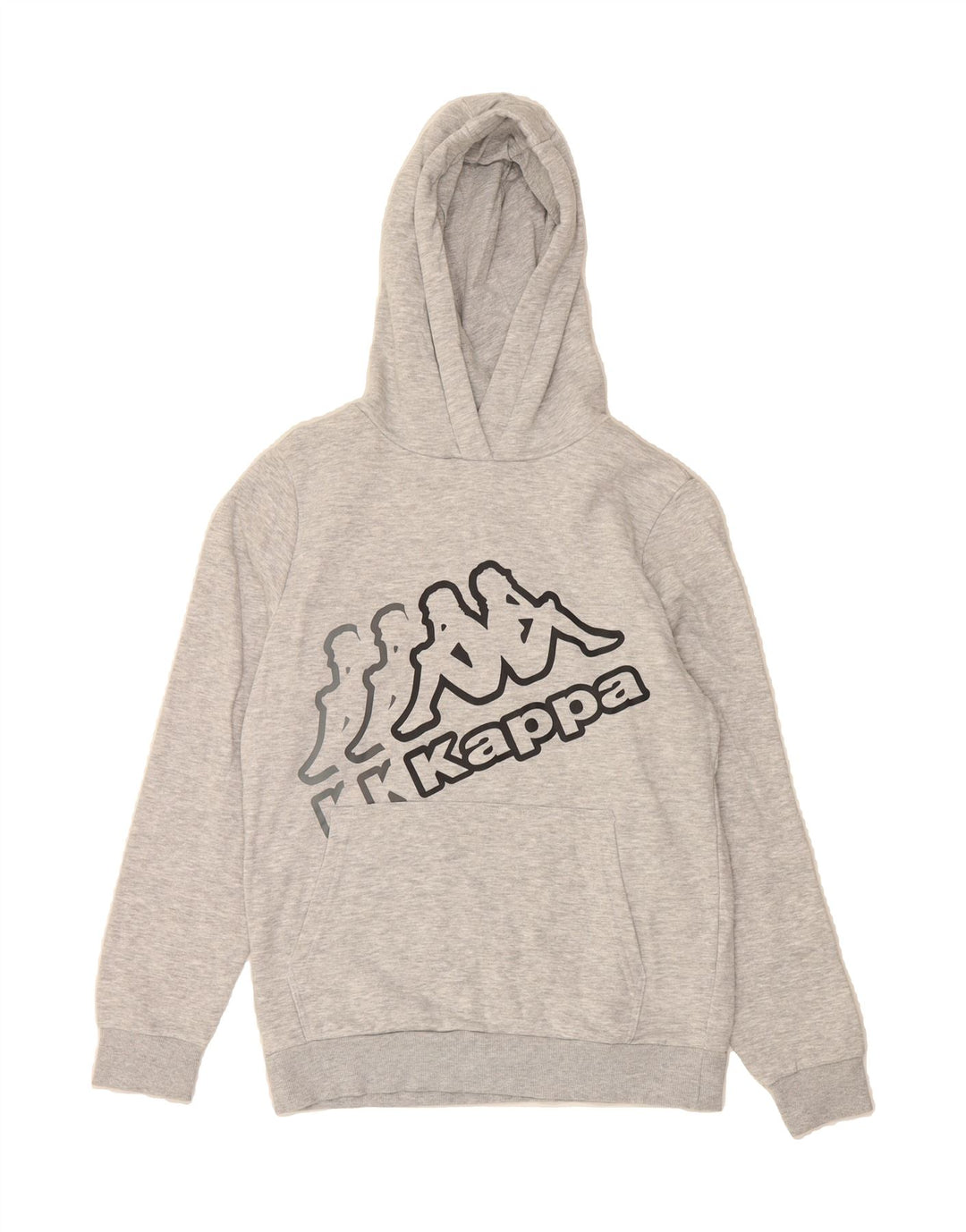 KAPPA Boys Graphic Hoodie Jumper 15-16 Years Grey Cotton Vintage Kappa and Second-Hand Kappa from Messina Hembry 