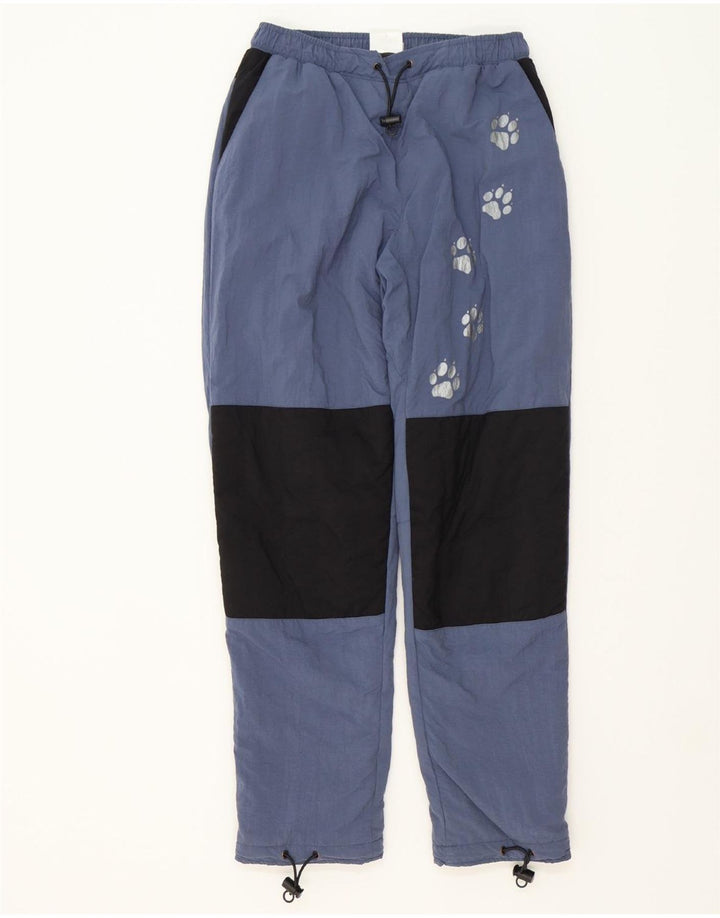 JACK WOLFSKIN Mens Windbreaker Trousers Small  Navy Blue Colourblock Vintage Jack Wolfskin and Second-Hand Jack Wolfskin from Messina Hembry 