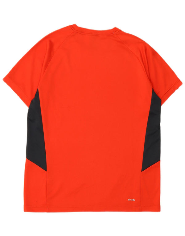 Adidas Boys Climalite T-Shirt Top 15-16 år Rød Colourblock