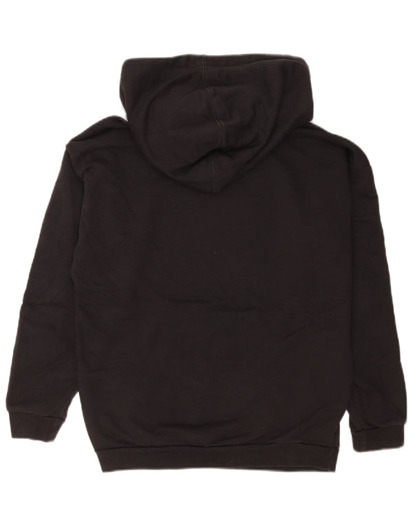 Adidas Graphic Oversized Hoodie Jumper UK 8 Small Black Colourblock