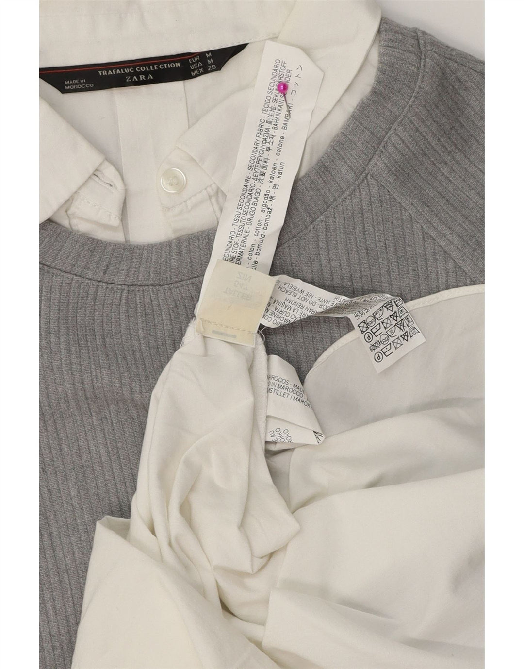 Zara Womens Shift Dress UK 14 Medium Grey Colourblock Cotton