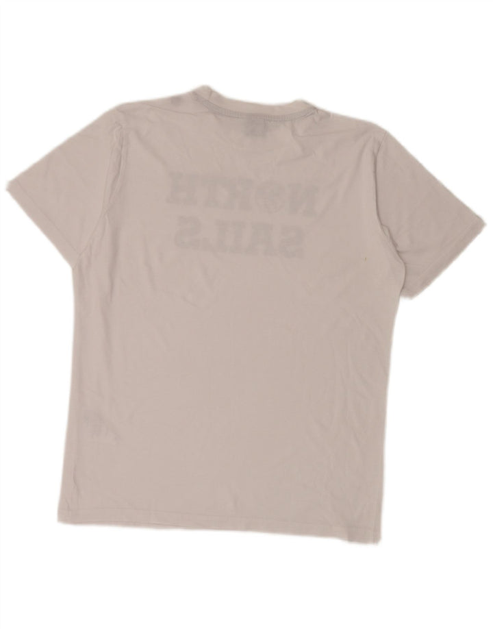 North Sails Herre Grafisk T-Shirt Top Lille Hvid Bomuld