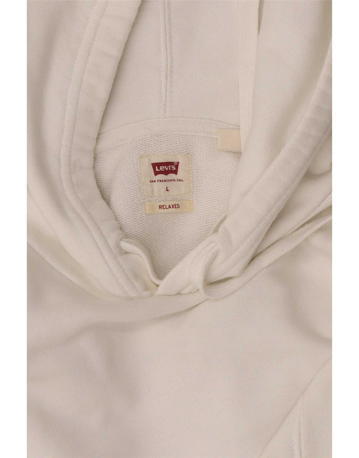 Levi's Mens Relaxed Fit Hoodie Jumper Large White