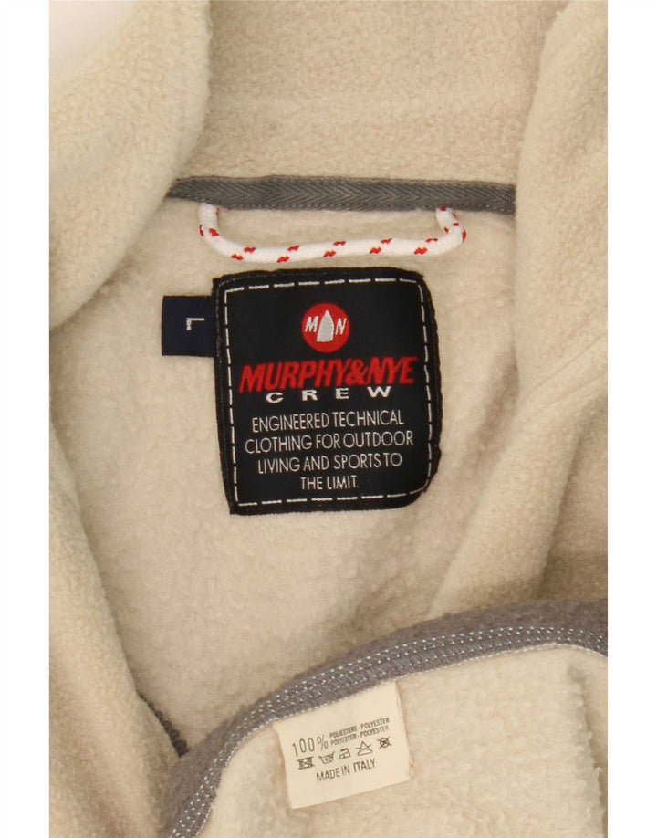 Maglione in pile da uomo con zip e collo Murphy & Nye, grande, in poliestere color block beige