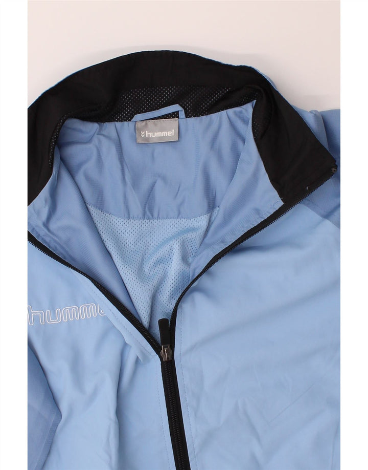 HUMMEL Mens Graphic Tracksuit Top Jacket XS Blue Colourblock Polyester Vintage Hummel and Second-Hand Hummel from Messina Hembry 