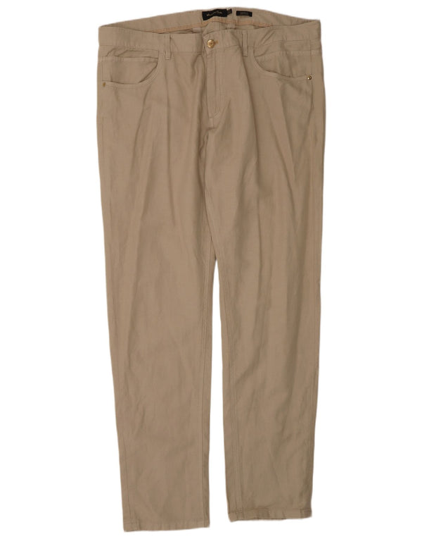 Massimo Dutti Pantalon décontracté droit pour homme EU 50 2XL W40 L34 Beige