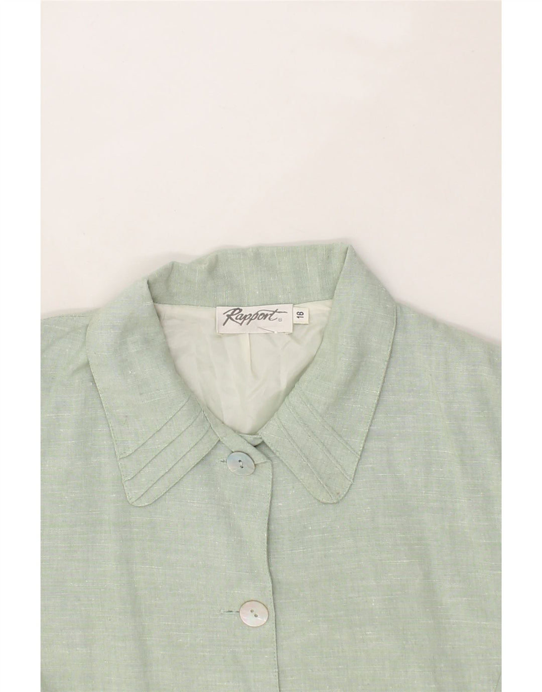VINTAGE Womens Short Sleeve 4 Button Blazer Jacket UK 16 Large Green Vintage Vintage and Second-Hand Vintage from Messina Hembry 