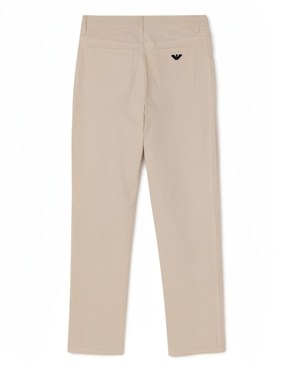Pantaloni casual dritti da donna Armani W30 L28 cotone bianco