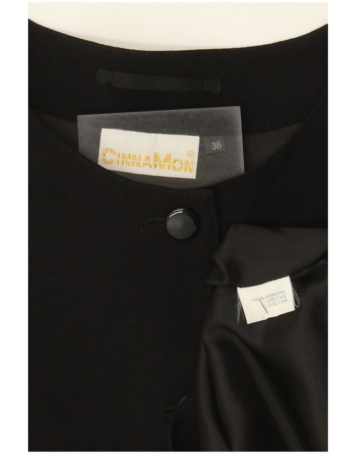 Cinnamon Womens Crop 4-knaps 3/4-ærmet blazerjakke EU 38 Medium Black