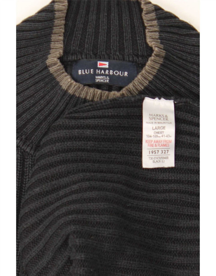 Marks & Spencer Mens Blue Harbour Crew Neck Jumper Sweater Large Navy