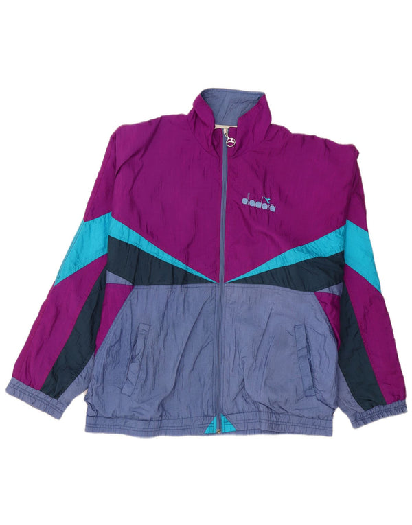 Diadora Veste de survêtement pour homme XL Violet Colourblock Nylon
