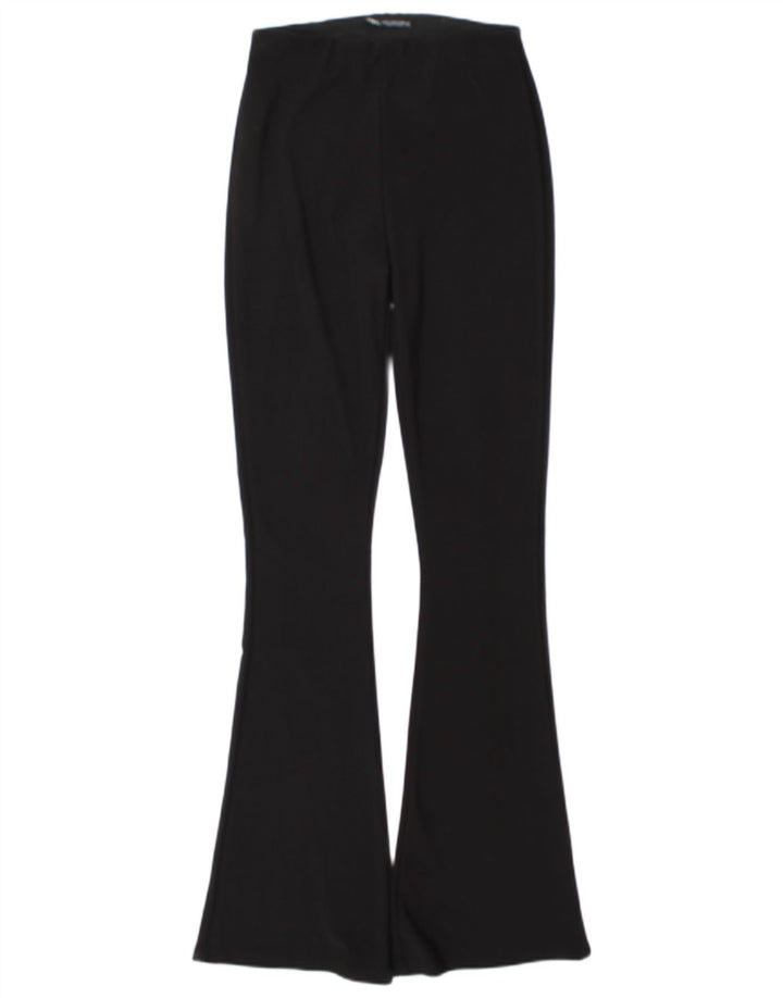 Zara Womens Flare Leggings UK 14 Medium  Black Polyester