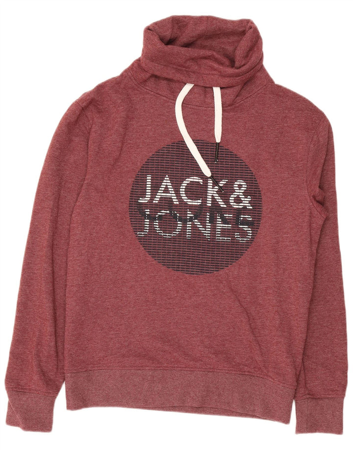 JACK & JONES Mens Graphic Sweatshirt Jumper Large Red Polyester