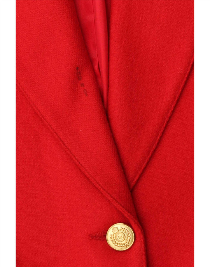 Vintage Womens 2 Button Blazer Jacket US 4 Small Red Wool