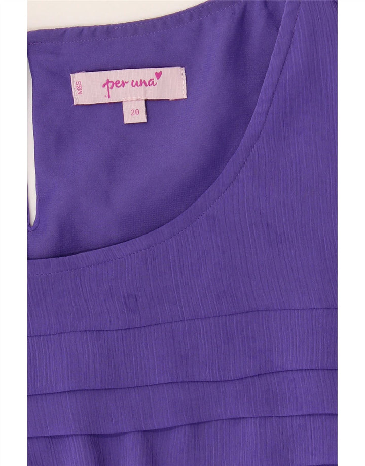 MARKS & SPENCER Womens Sheath Dress UK 20 2XL  Purple Polyester Vintage Marks & Spencer and Second-Hand Marks & Spencer from Messina Hembry 
