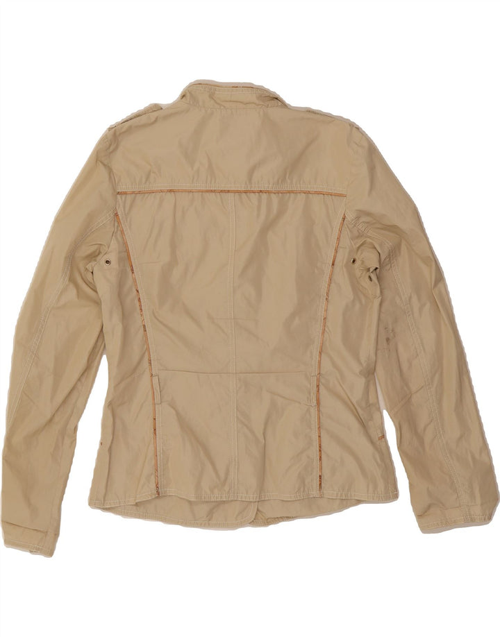 ALVIERO MARTINI Womens Utility Jacket UK 14 Medium Beige Polyester Vintage ALVIERO MARTINI and Second-Hand ALVIERO MARTINI from Messina Hembry 