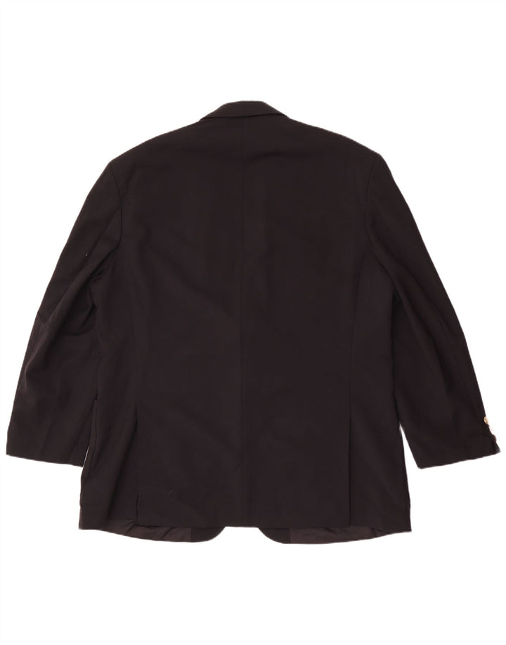 Marks & Spencer Mens 2 Button Blazer Jacket UK 46 XL Black Polyester