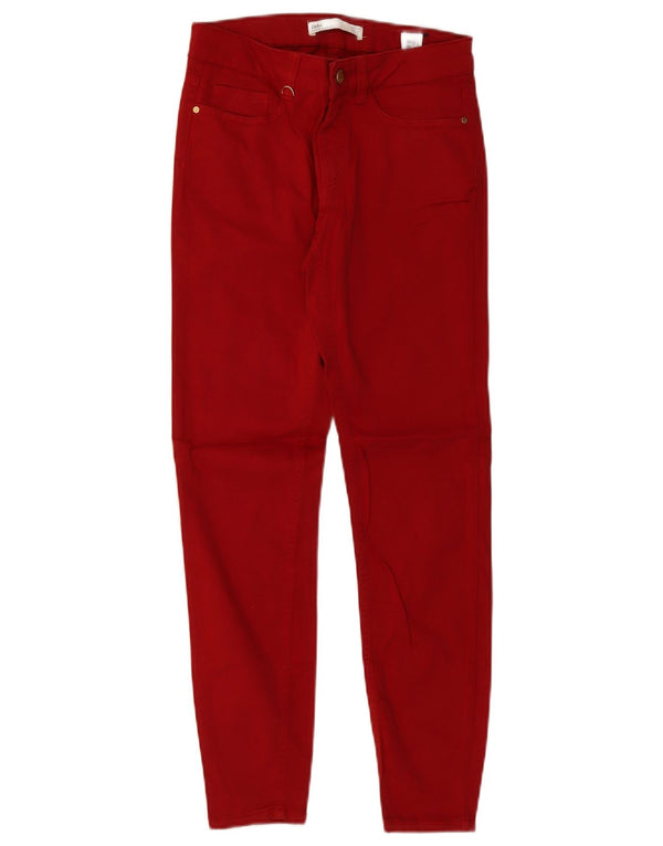 Zara Dame Z1975 Skinny Jeans EU 34 2XS W24 L27 Rød Bomuld