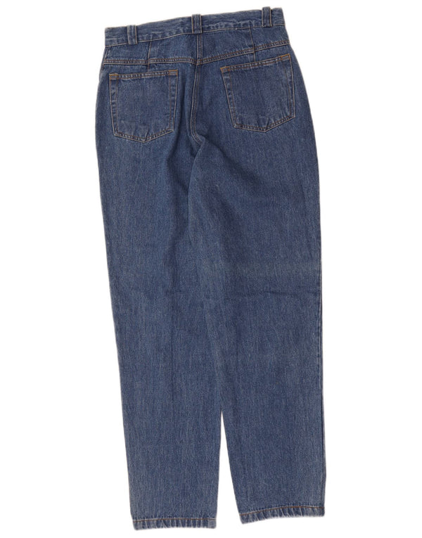 Hindbær, højtaljede koniske jeans til kvinder, UK 14 Medium W30 L30 Blå Bomuld