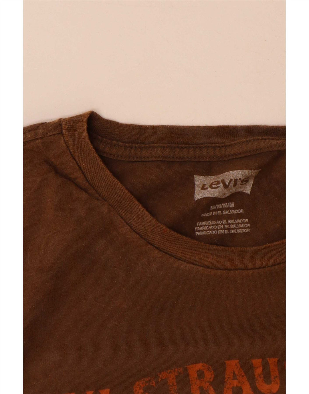 Levi's Mens Graphic T-Shirt Top Medium Brown Cotton