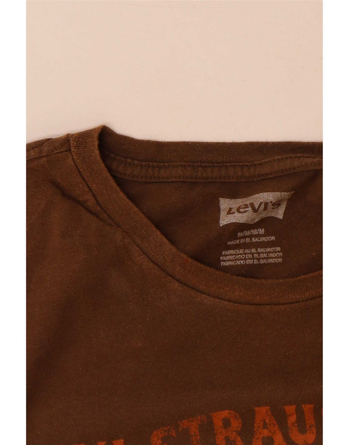 Levi's Mens Graphic T-Shirt Top Medium Brown Cotton