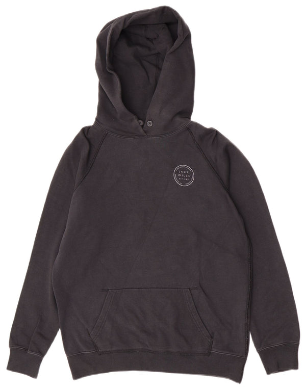 Женский джемпер с капюшоном оверсайз Jack Wills UK 10, маленький, черный, хлопок