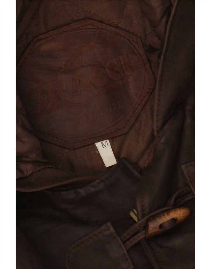 Bracci Veste en cuir à capuche pour homme UK 38 Marron moyen
