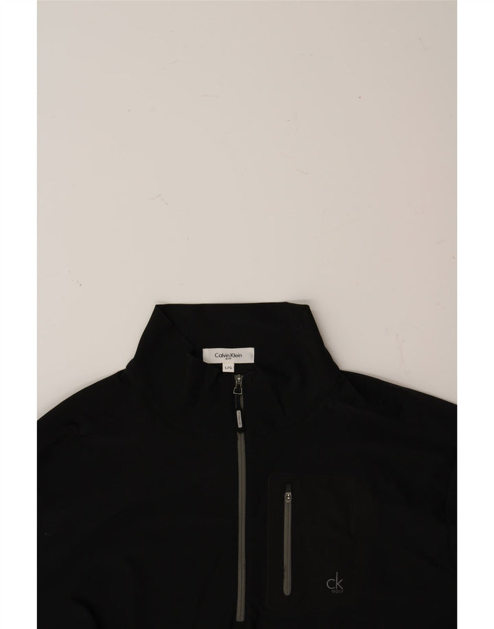 CHAMPION Mens Zip Neck Sweatshirt Jumper Large Black Polyester Vintage Champion and Second-Hand Champion from Messina Hembry 