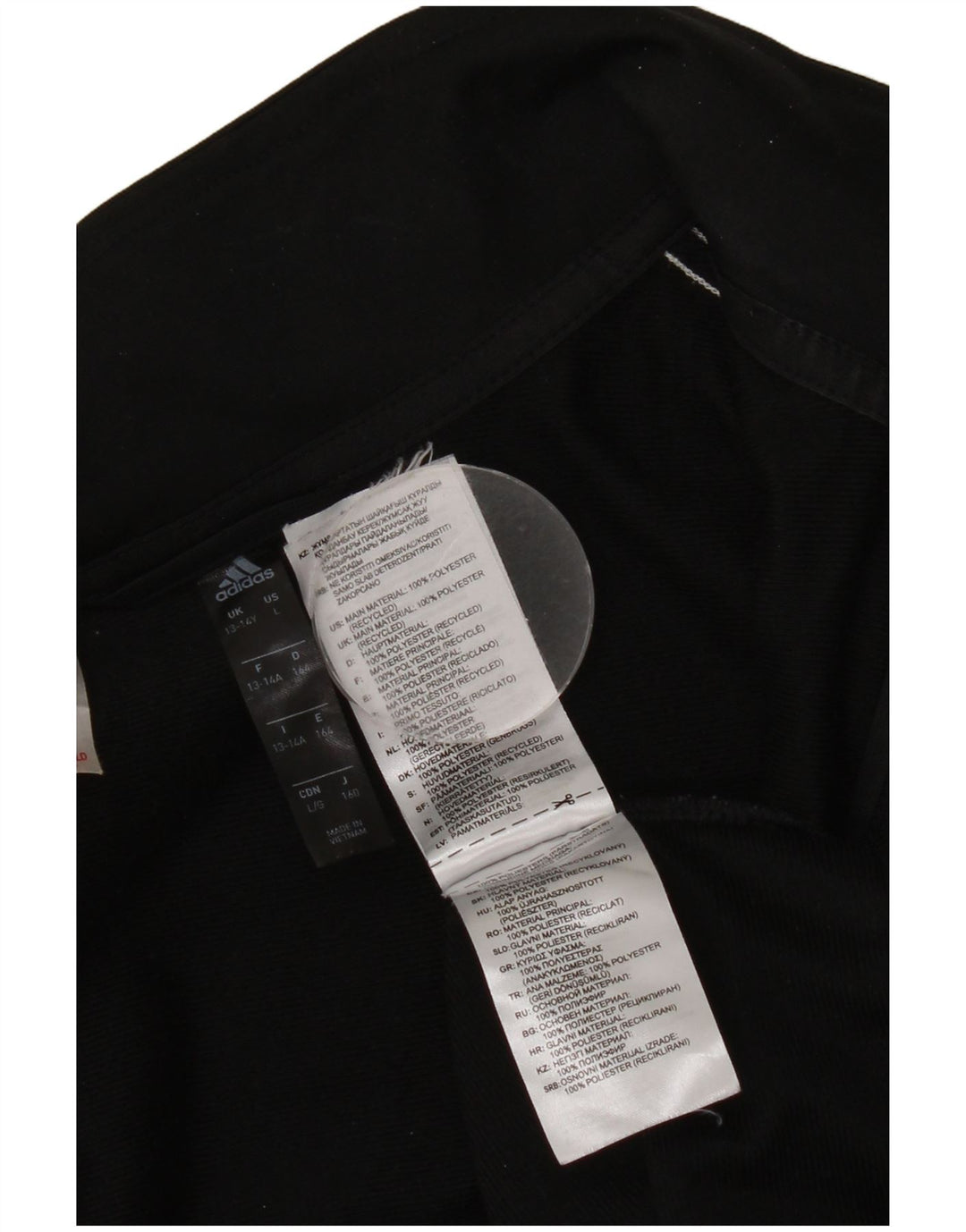 Adidas Boys Aeroready Tracksuit Top Jacket 13-14 Years Black Polyester