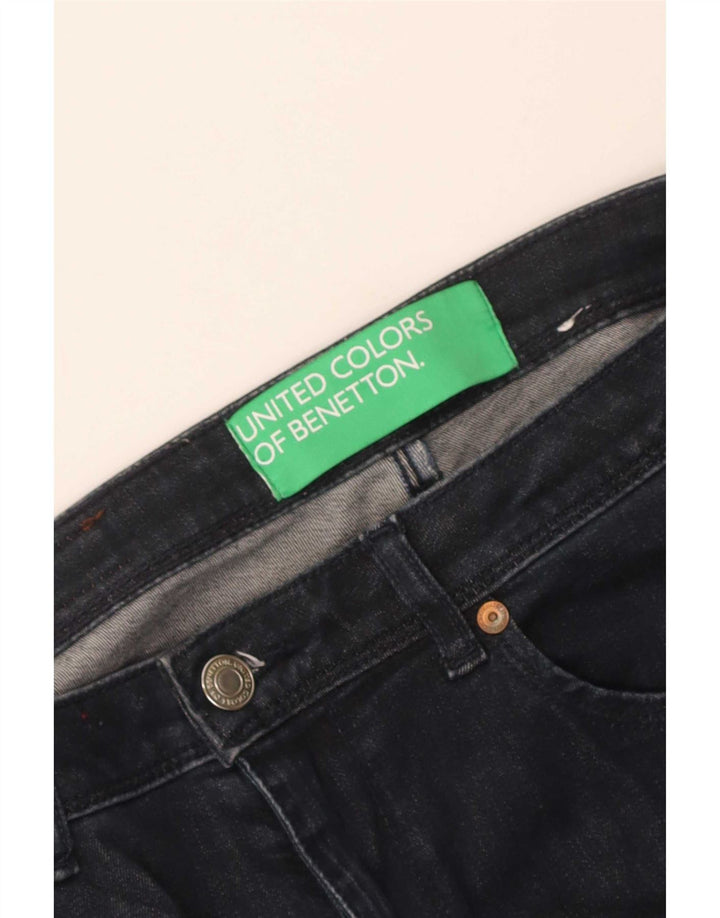 Benetton Damen Bootcut Jeans W30 L34 Marineblau