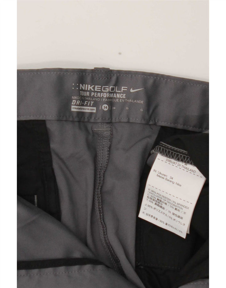 Nike Mens Dri Fit Chino Shorts W34 Large  Grey Polyester