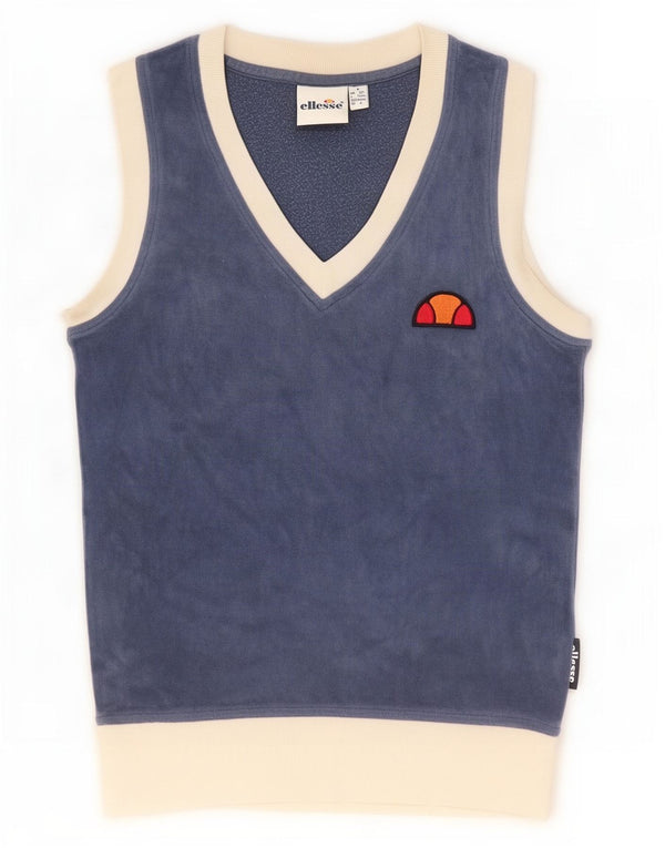 Ellesse Felpa senza maniche da donna UK 8 Small Blu navy